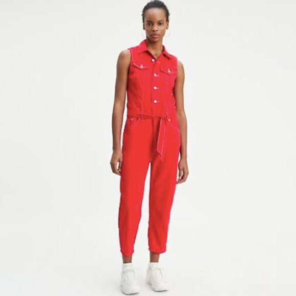 cropped taper jumpsuit